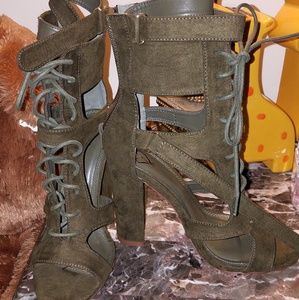 Laced up Booties heels